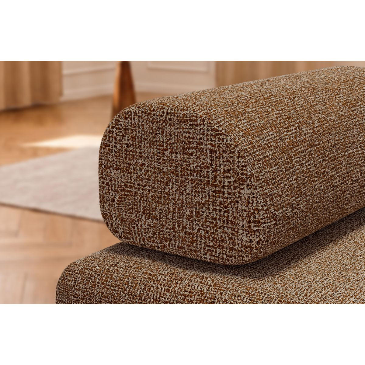 2-3-SITZER-SCHLAFSOFA aus braunem Tweed - Braun, Textil (95/70.5/190cm) - Kimo