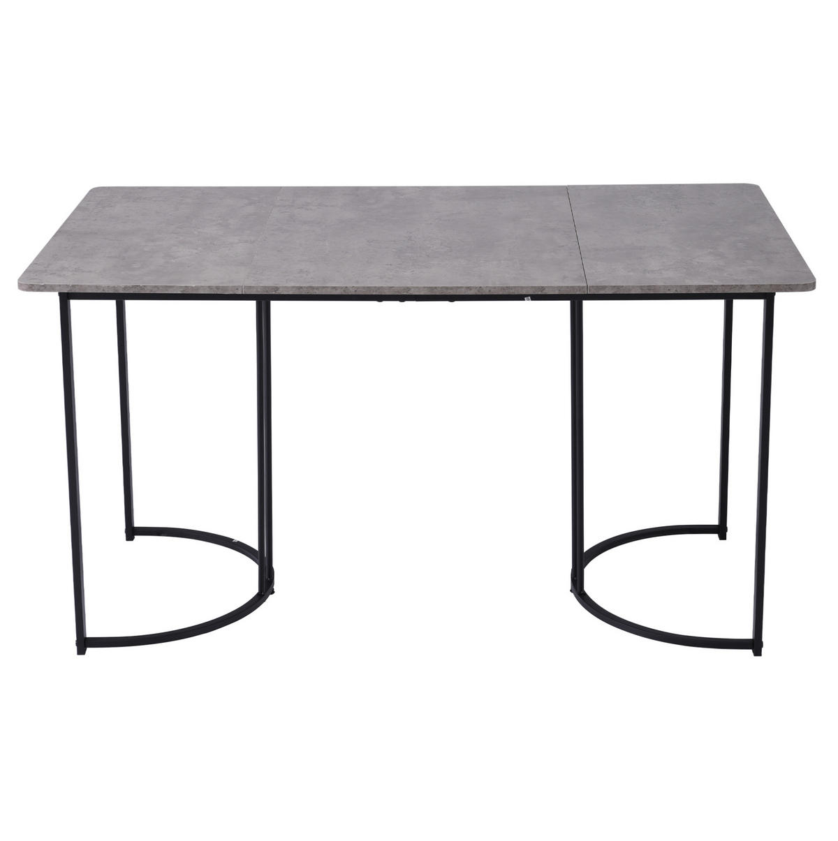 ESSTISCH, MDF mit Marmor-Muster & Metallgestell, 140/80/75 cm, Grau - Grau, Holzwerkstoff (140/80/75cm) - Redom