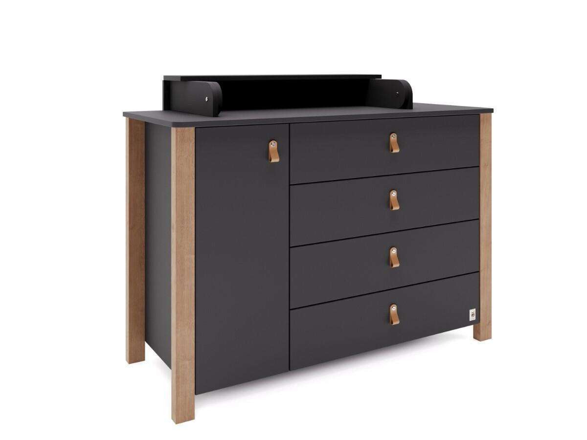 Furnlux Wickeltisch Schwarz 120x86x120 cm