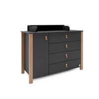 WICKELTISCH ETUDE Schwarz 50x120x86 cm - Schwarz, Holz (120/86/120cm) - FURNLUX