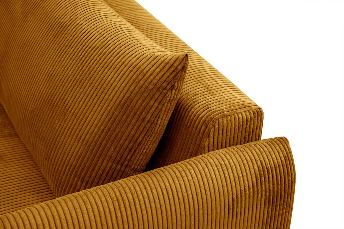 ECKSOFA TAUER 5-Sitzer, honig - Schwarz/Honig, Holzwerkstoff/Kunststoff (292/174cm) - Courtois Laville
