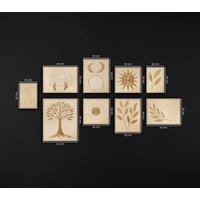 GEMÄLDE Leuchten der Natur Schattenfugenrahmen Beige 9-teilig - Beige, Holz (180/190cm) - YS-art gallery