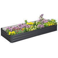 HOCHBEET 95x90x30 cm Stahl grau - Grau, Metall (241/30/90.5cm) - Fortuna Lai