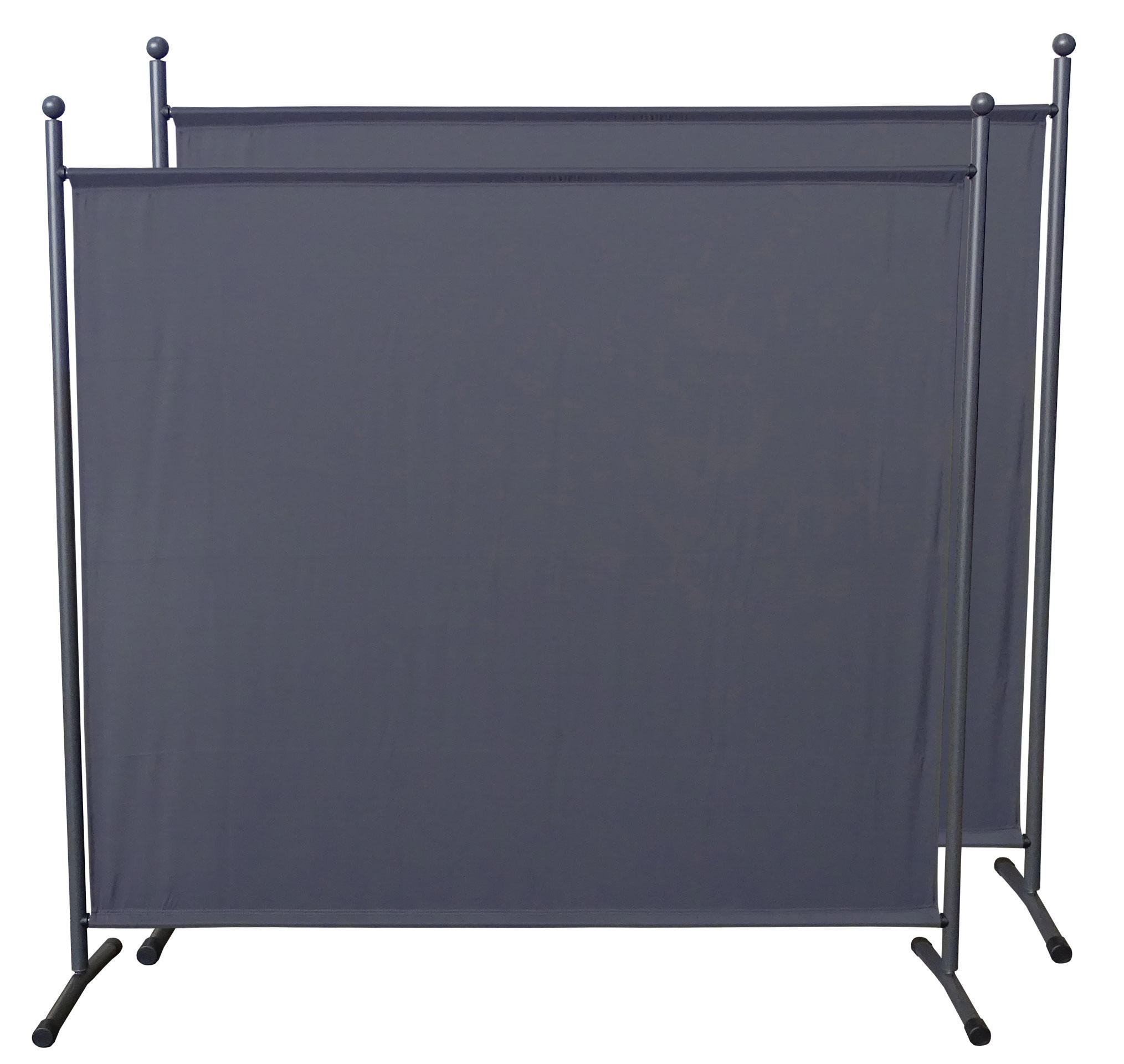 PARAVENT 2 Stück 1-tlg. 180x178 cm Grau - Grau, Metall (178/180cm) - QUICK STAR