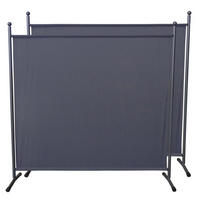 PARAVENT 2 Stück 1-tlg. 180x178 cm Grau - Grau, Metall (178/180cm) - QUICK STAR