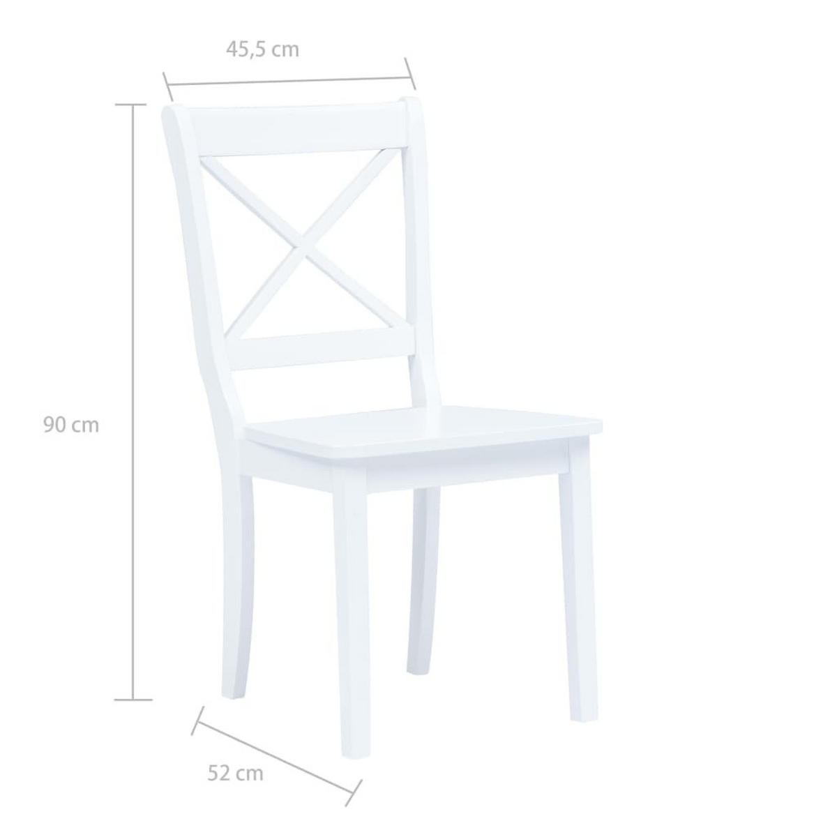 STUHL-SET 4Stk. 45.5*90*52 - Weiß, Holz (45.5/90/52cm) - ZMH