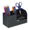 SCHREIBTISCH-ORGANIZER - Schwarz, Holzwerkstoff/Kunststoff (9.5/20/11cm) - Relaxdays