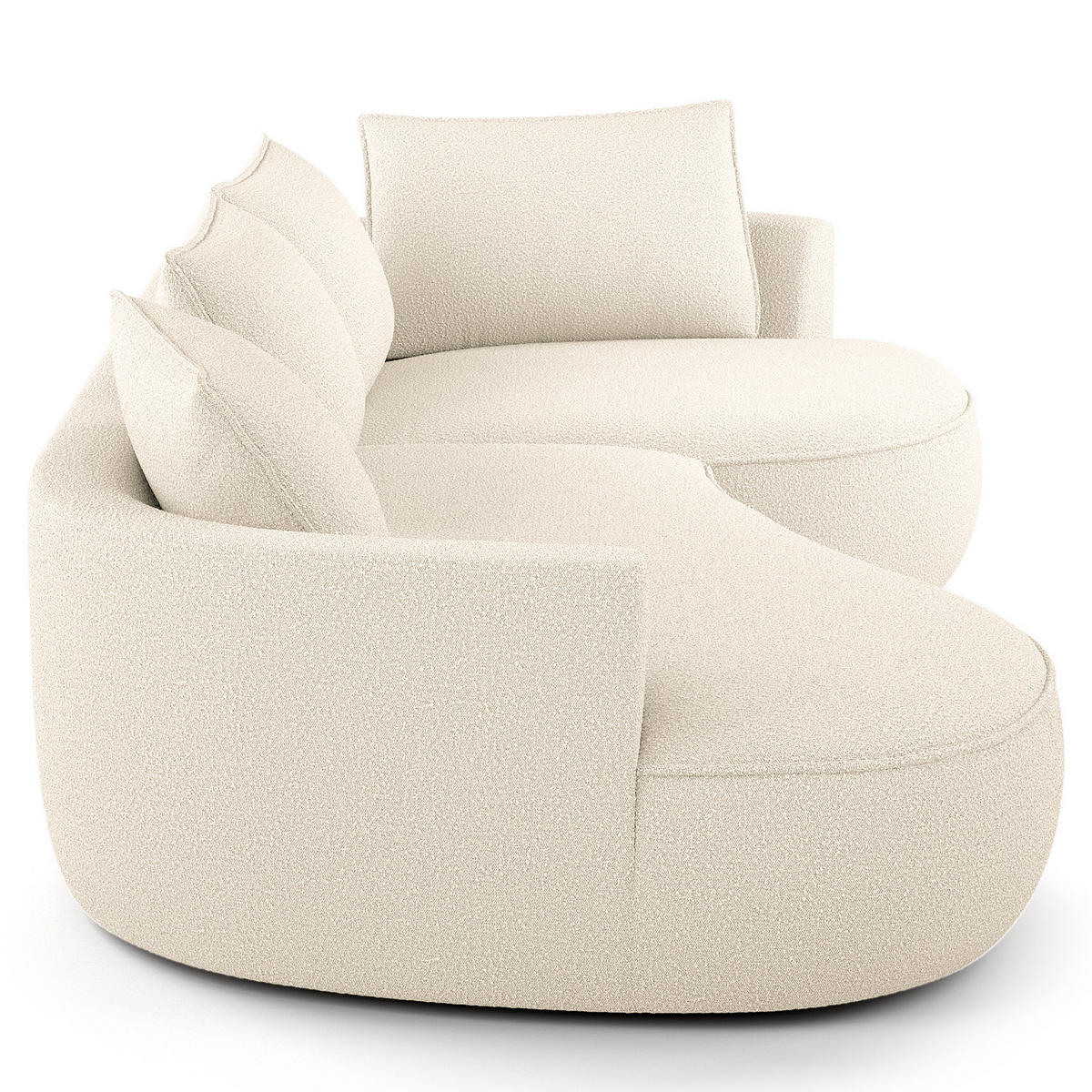 BIGSOFA - Creme/Schwarz, Kunststoff/Textil (322/82/154cm) - home24