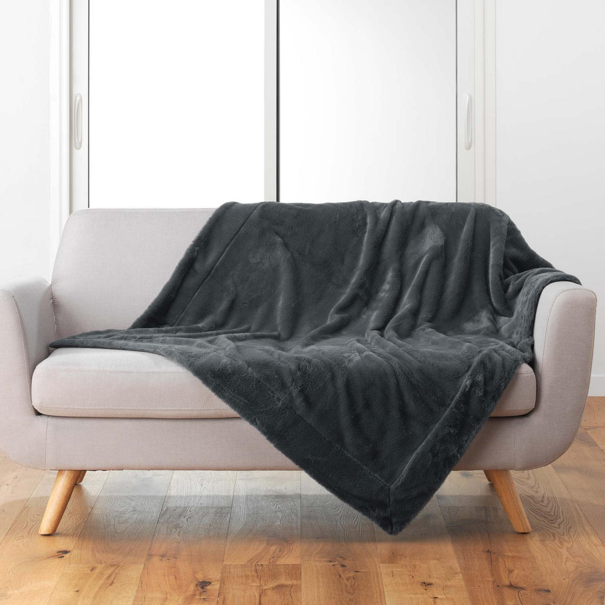 TAGESDECKE Caresse 125/150 cm - Anthrazit, Textil (150/125cm) - Douceur d´intérieur
