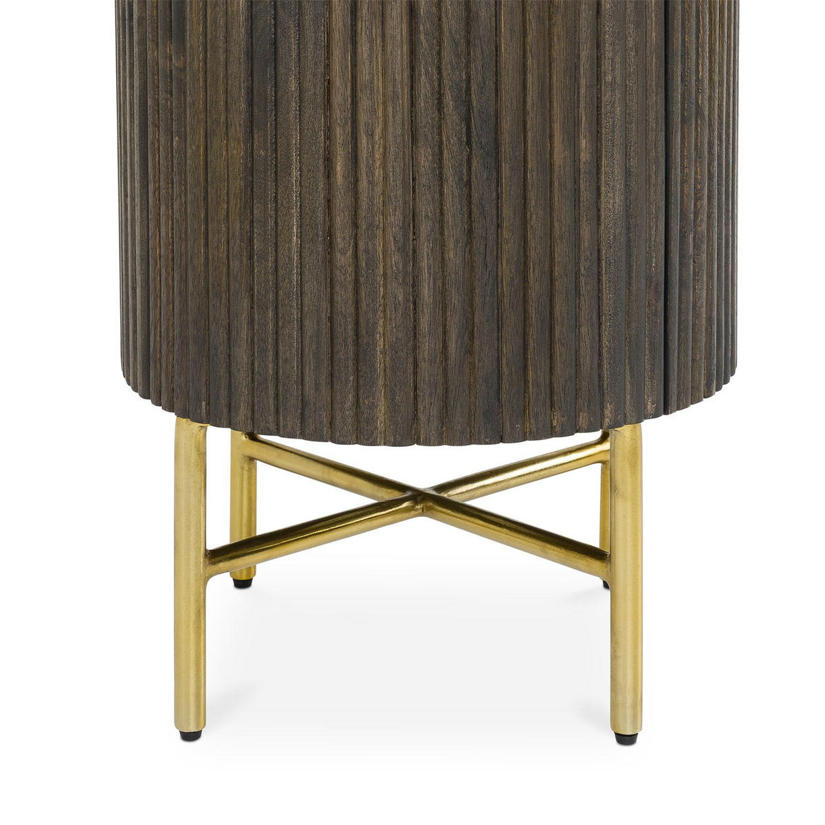 NACHTTISCH FLUTED braun - Braun, Metall (40/52/40cm) - IDIMEX