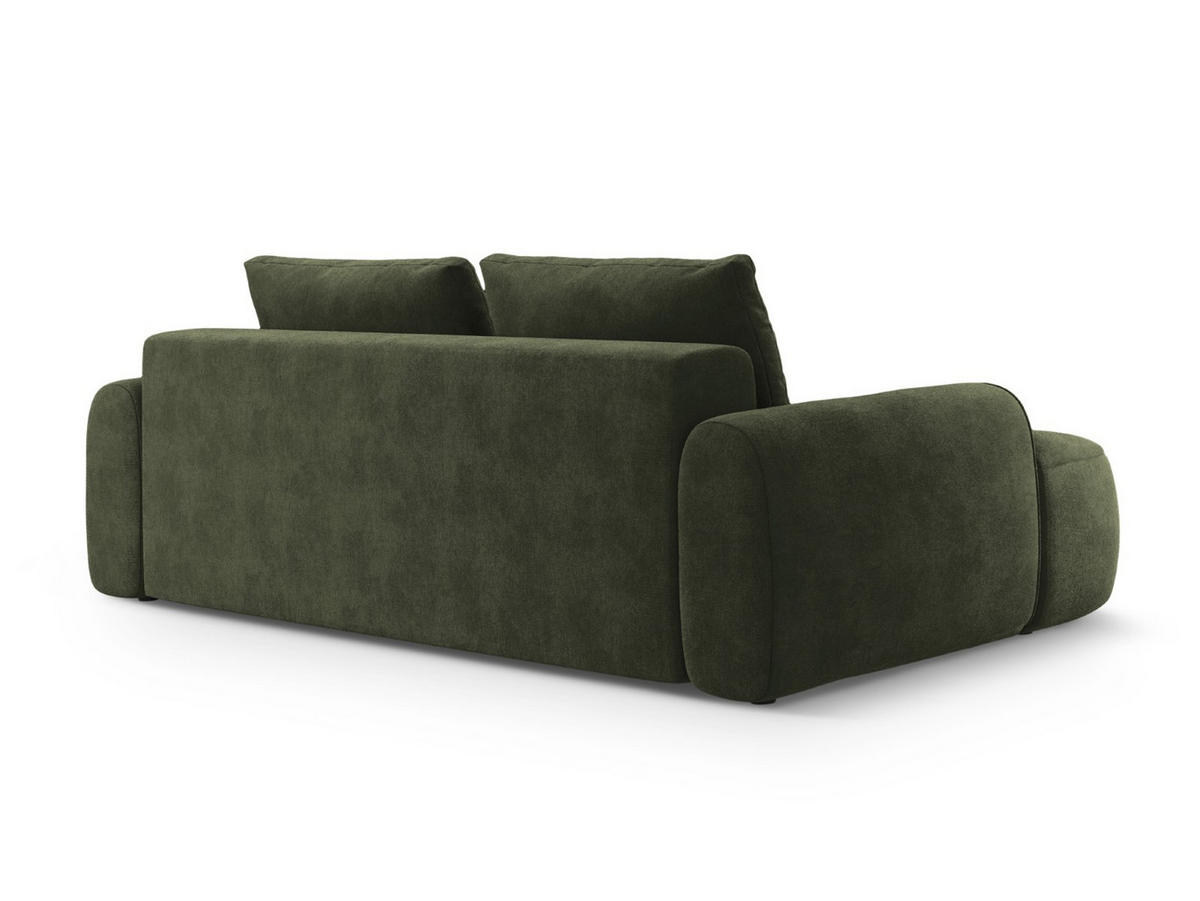 AUSKLAPPBARES-SOFA mit Bettkasten Linz aus Samt grün 4 Sitzplätze - Grün, Textil (100/84/250cm) - Cosmopolitan Design