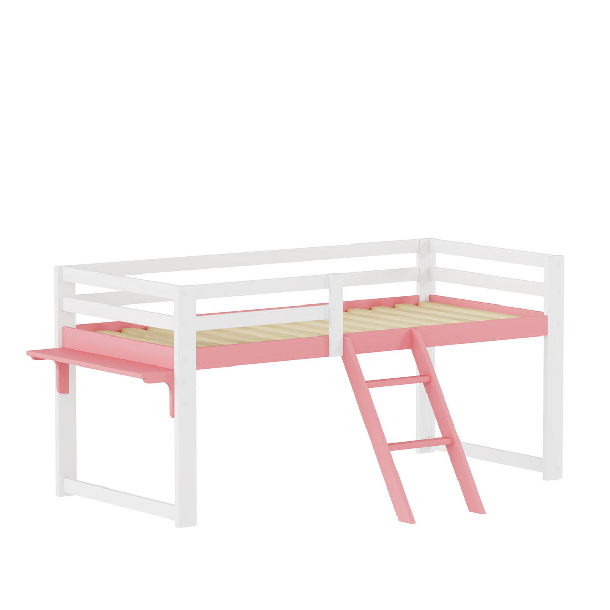 HOCHBETT 90/200 cm Weiß + Rosa - Pink/Weiß, Holz