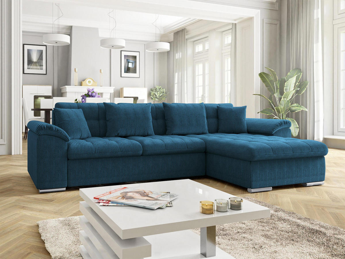 COLTAR Diana Reiat, Dreapta - albastru închis, material textil/lemn (160/280cm) - MIRJAN24