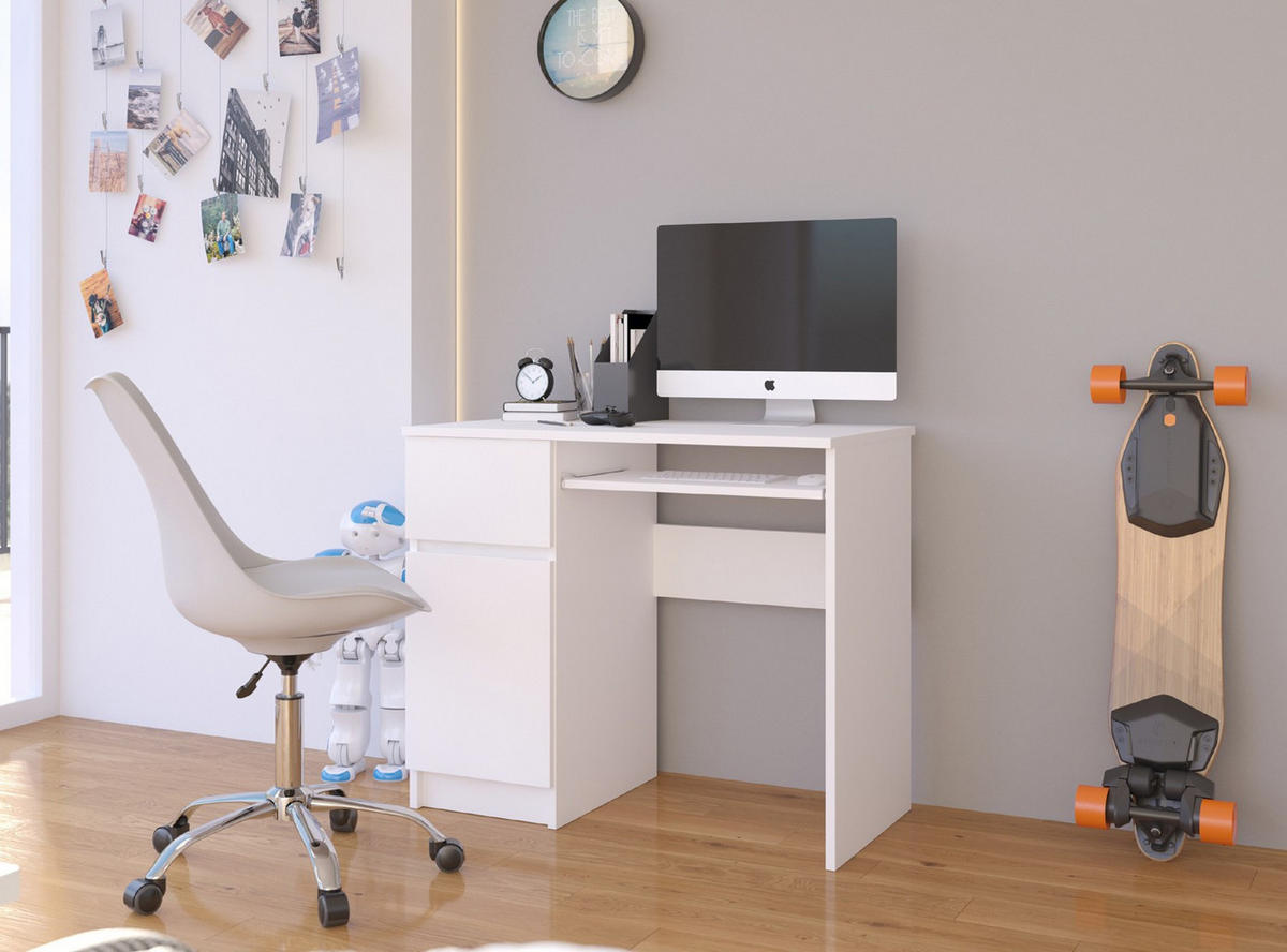 SCHREIBTISCH Weiß 77/90/50 - Weiß, Holzwerkstoff (50/90/77cm) - RAUMHIRSCH FURNITURE