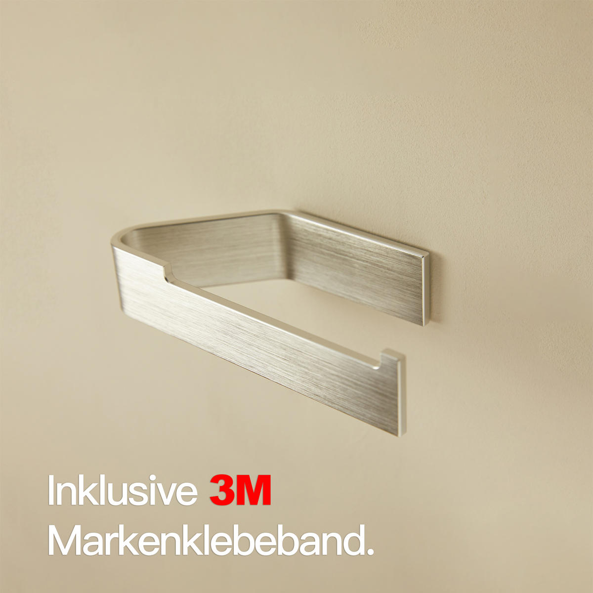 TOILETTENPAPIERHALTER OHNE BOHREN ohne Ablage Silber - Silberfarben, Metall (17/4/8cm) - Designfabrik Hamburg