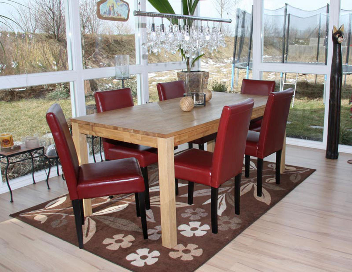 ESSZIMMERSTUHL klassisch und zeitlos 90x43x56cm Sitzhöhe 45cm Kunstleder dunkle Beine Rot - Rot, Kunststoff (43/90/56cm) - CHEFGASTRO