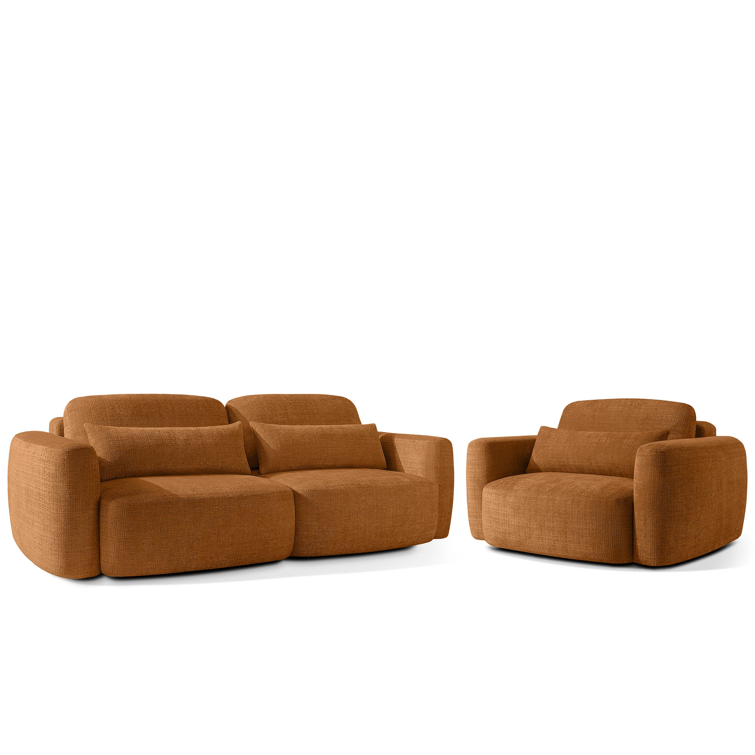 SITZGARNITUR ELOSA - Rot, Holz/Textil (245/85/115cm) - KONSIMO®