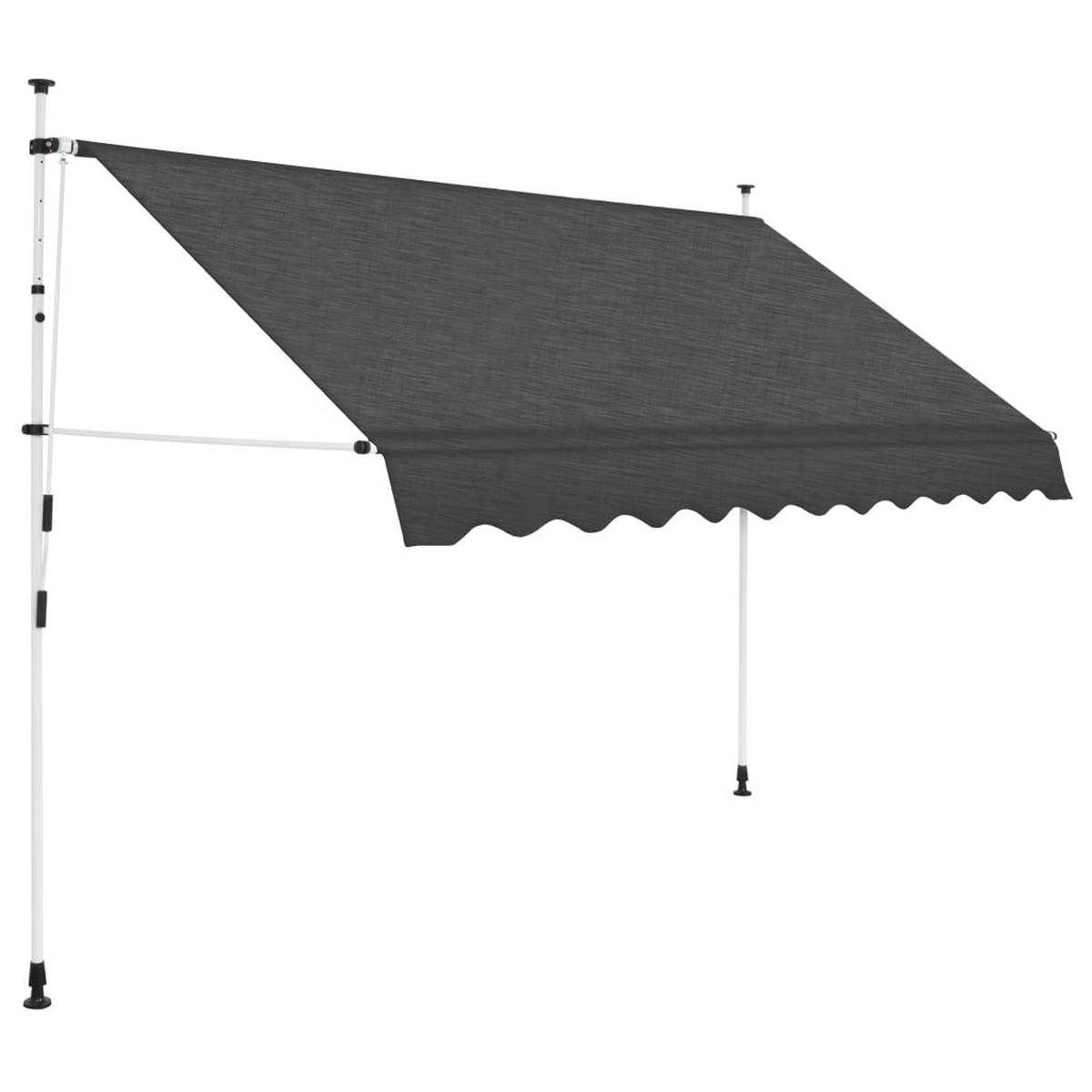 EINZIEHBARE Markise Handbetrieben 250 cm Anthrazit - Anthrazit, Textil (250/1/1cm) - furnicato