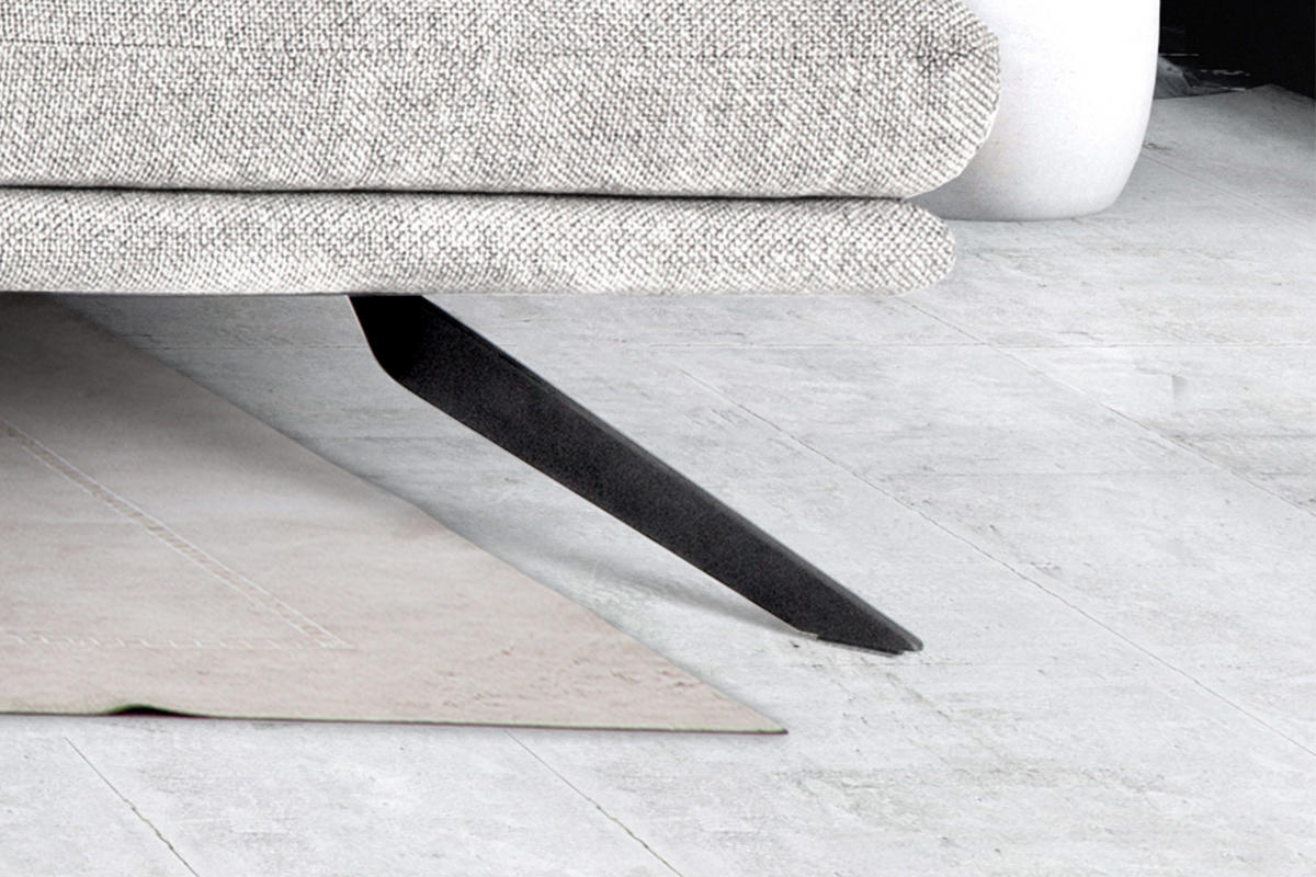 ECKSOFA FENICE Hellgrau Webstoff - Hellgrau/Schwarz, Textil (297/168cm) - KAWOLA