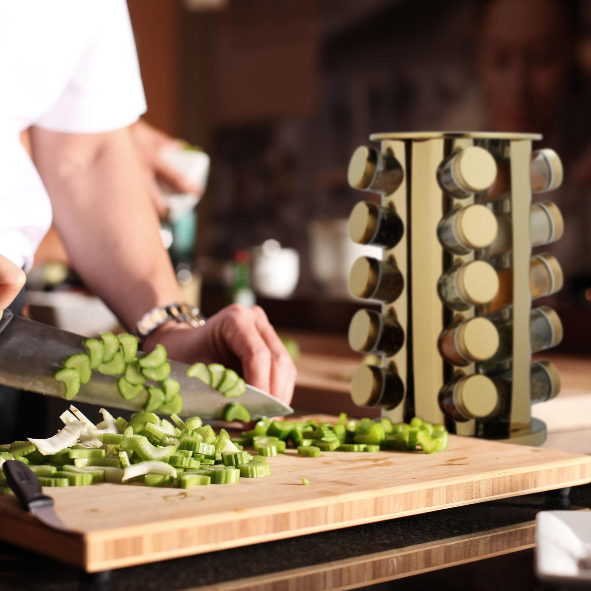 21-DIELNY stojan na korenie - viacfarebná, kov/sklo (23/33.5/23cm) - Relaxdays