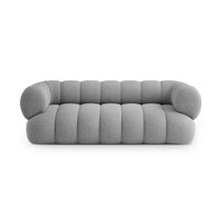 SOFA Koge aus Chenille-Stoff hellgrau 3 Sitzplätze - Hellgrau, Textil (95/70/210cm) - Cosmopolitan Design