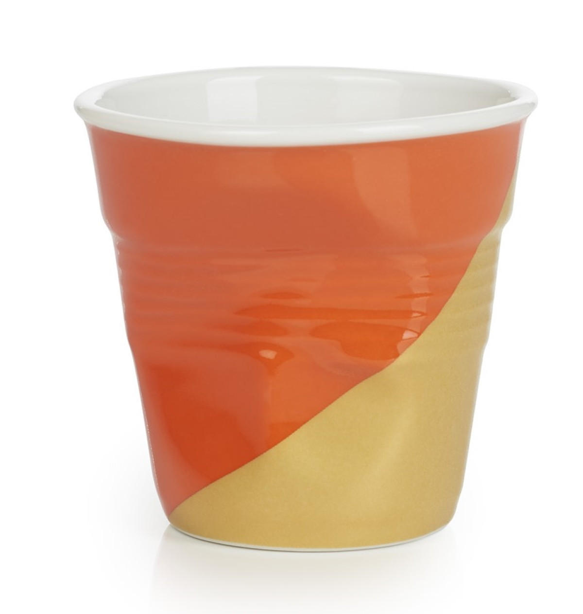 KNICKBECHER Espresso 0,08l Twist orange oben - Multicolor, Keramik (0.08L) - Revol Porcelaine France