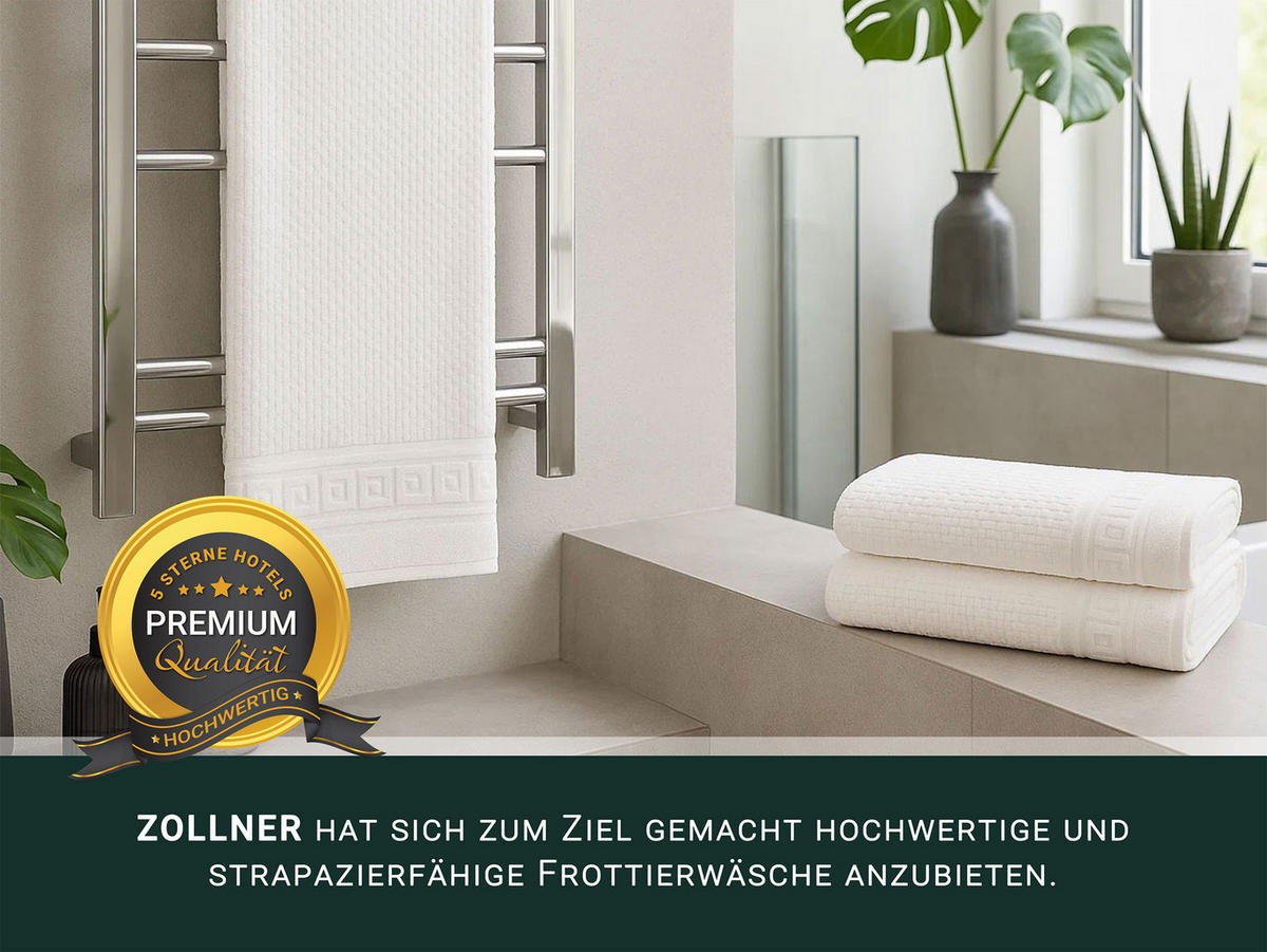 BADETUCH, 2er-Set, 100x150 cm, 100% Baumwolle, Weiß - Weiß, Textil (100/150cm) - Zollner