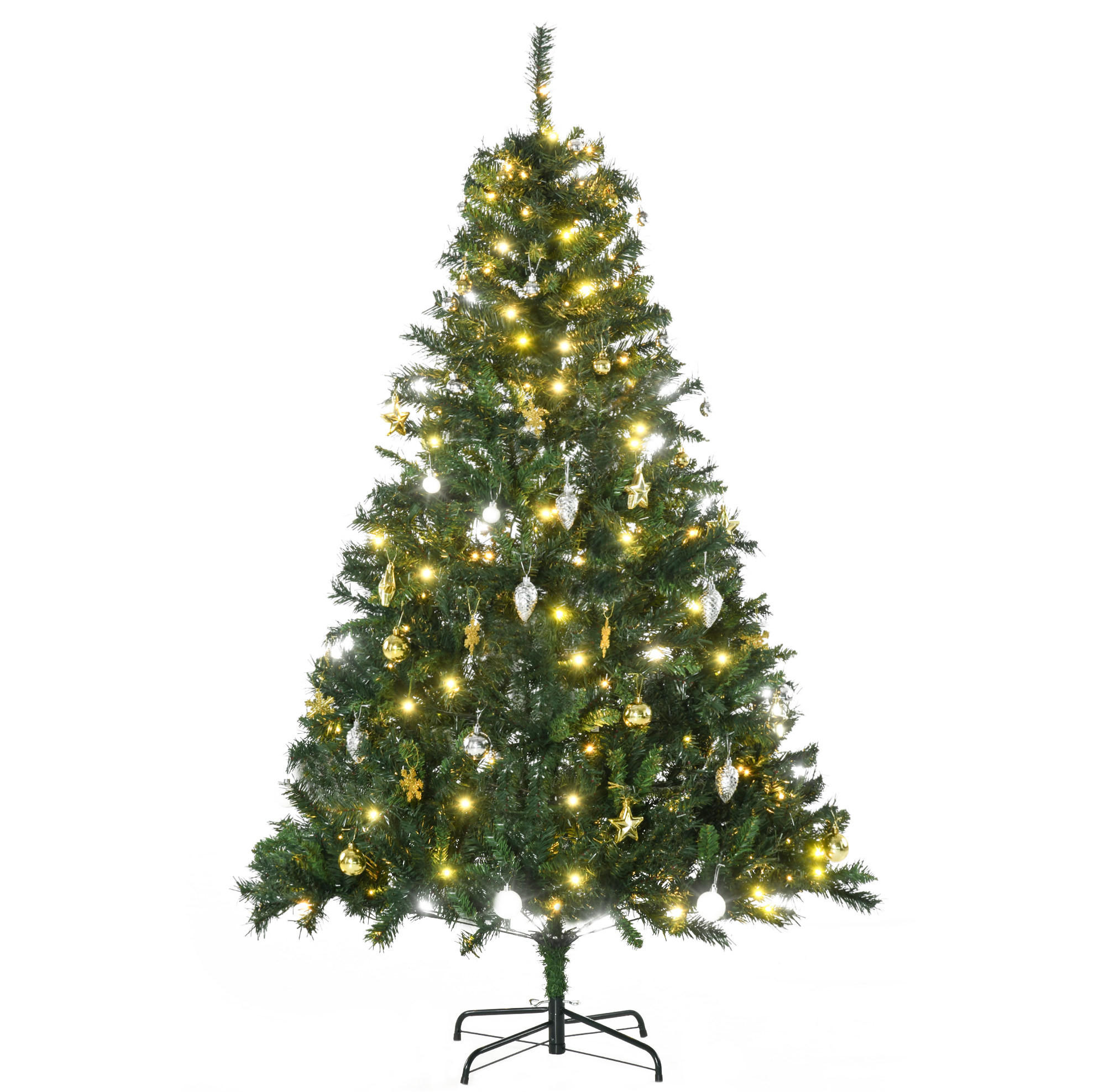WEIHNACHTSBÄUME 112/112/180 cm gruen aus Metall mit 200 LEDs - Grün, Metall (180cm) - OKWISH