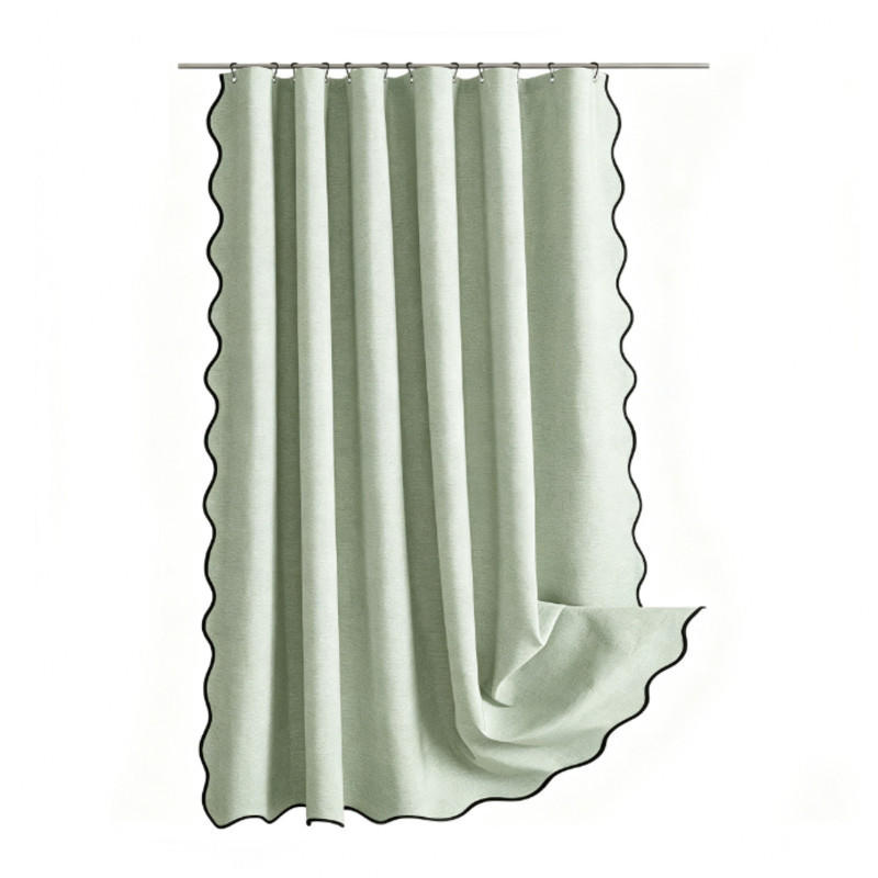 DUSCHVORHANG, grün, Leinenoptik, 90 x 180 cm - Grün, Textil (180/90cm)