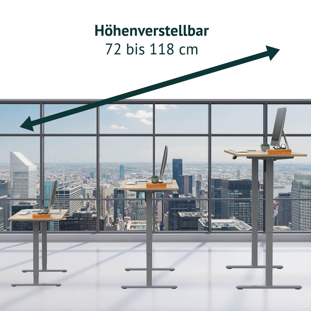 SCHREIBTISCHGESTELL Jiri Grau - Grau, Metall (58.5/135/118cm) - SVITA