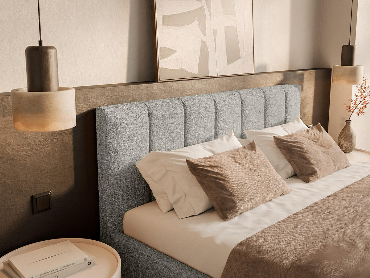 POLSTERBETT TORAO 120x200 cm, Hellgrau - Grau, Textil (120/200cm) - Fedve