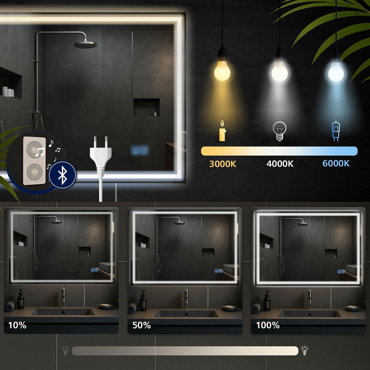 WANDSPIEGEL eckig 100/3.5/70 cm Glas Klarglas - Klar, Glas (100/70/3.5cm) - CLP