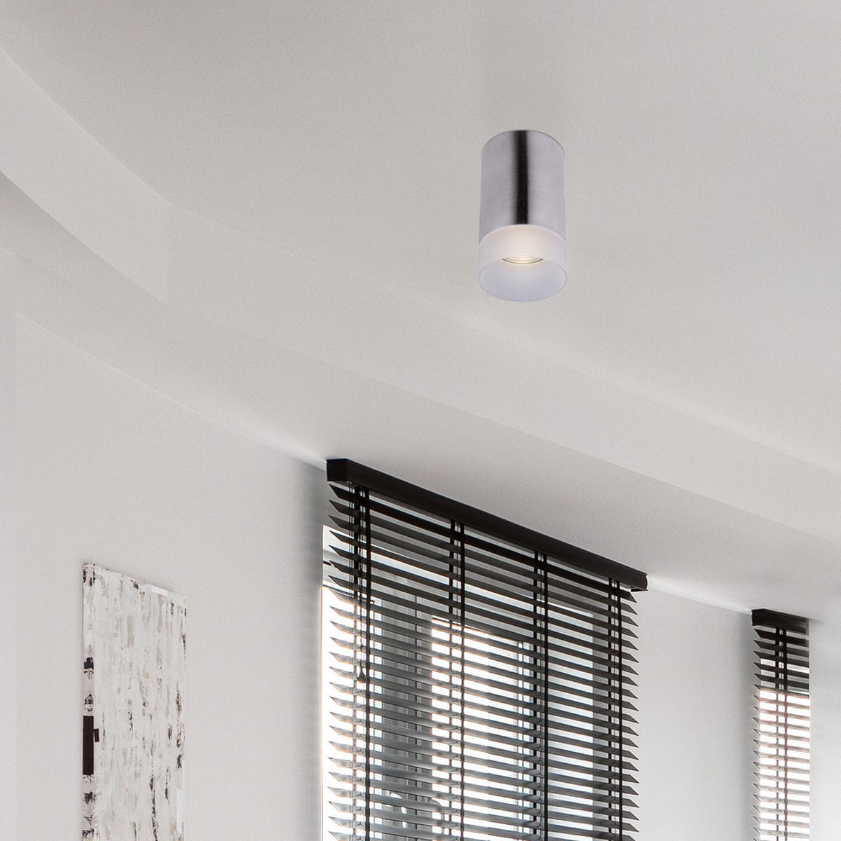 LED DECKENLEUCHTE Aluminium Silber 3er Set - Silberfarben, Glas (6.5/6.5/11cm) - Globo Lighting