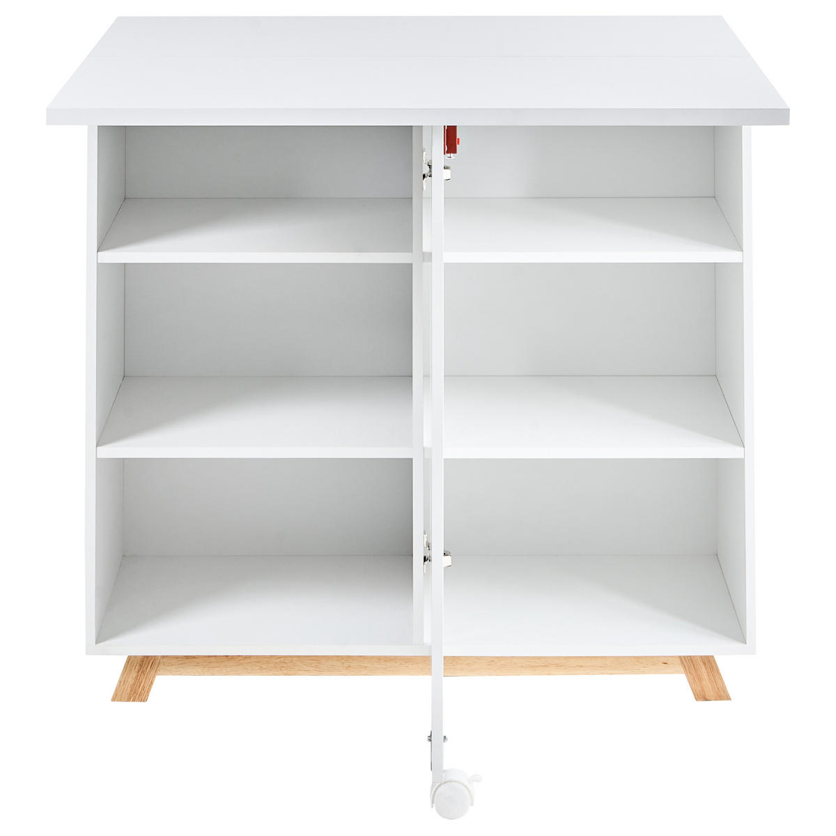 SEKRETÄR 80/40/80 cm klappbar Weiß Flomot - Hellbraun/Weiß, Holzwerkstoff (40/80/74cm) - Beliani