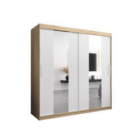 SCHWEBETÜRENSCHRANK 200/200/62 2-türig - Silberfarben/Weiß, Holz/Kunststoff (200/200/62cm) - Abiks Möbel