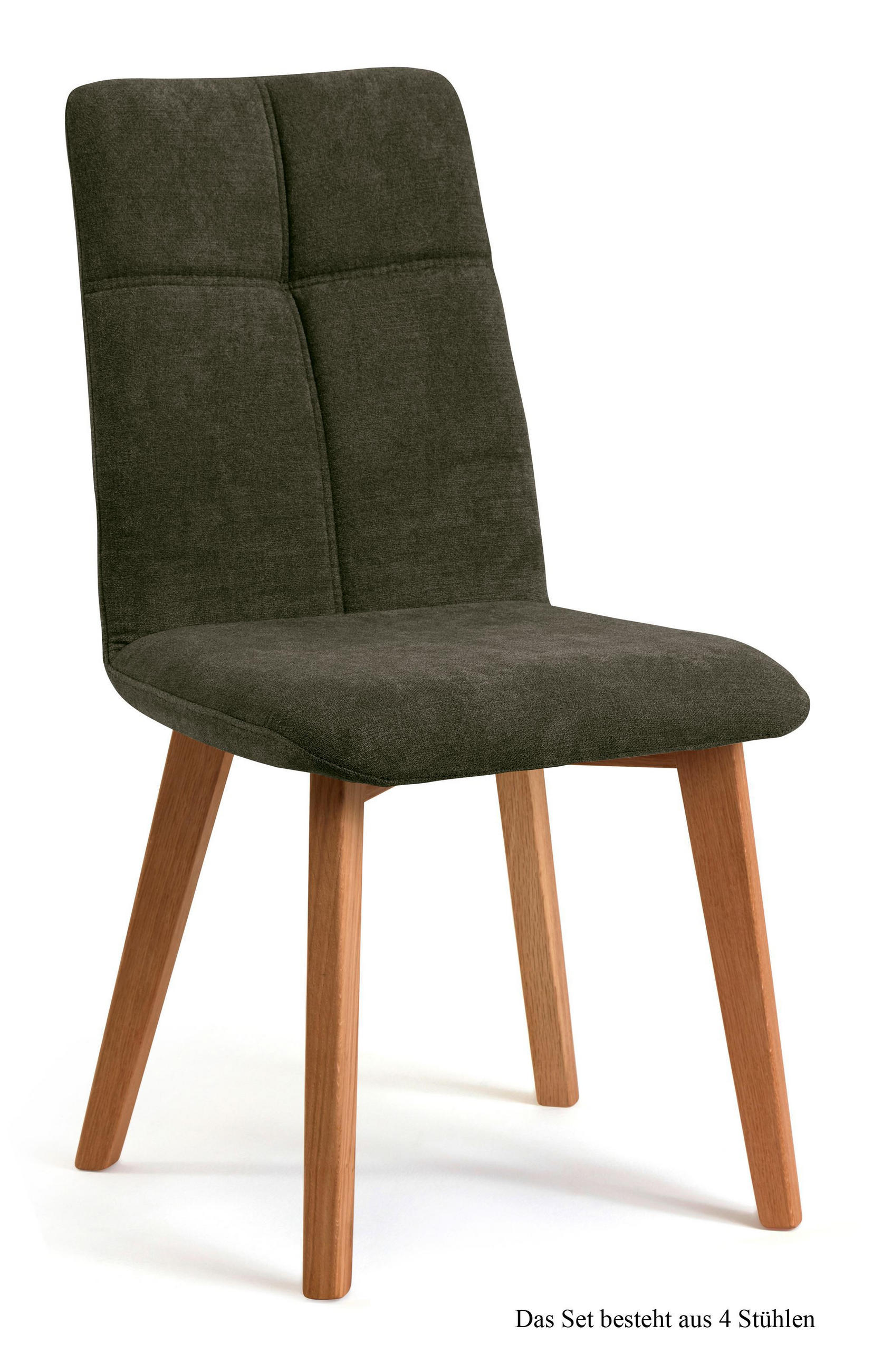 ESSZIMMERSTUHL (4er-Set) Dillian 47x92x60 Eiche geölt/Khaki - Dunkelgrün/Eichefarben, Kunststoff (60/92/47cm) - 58aufmkessel
