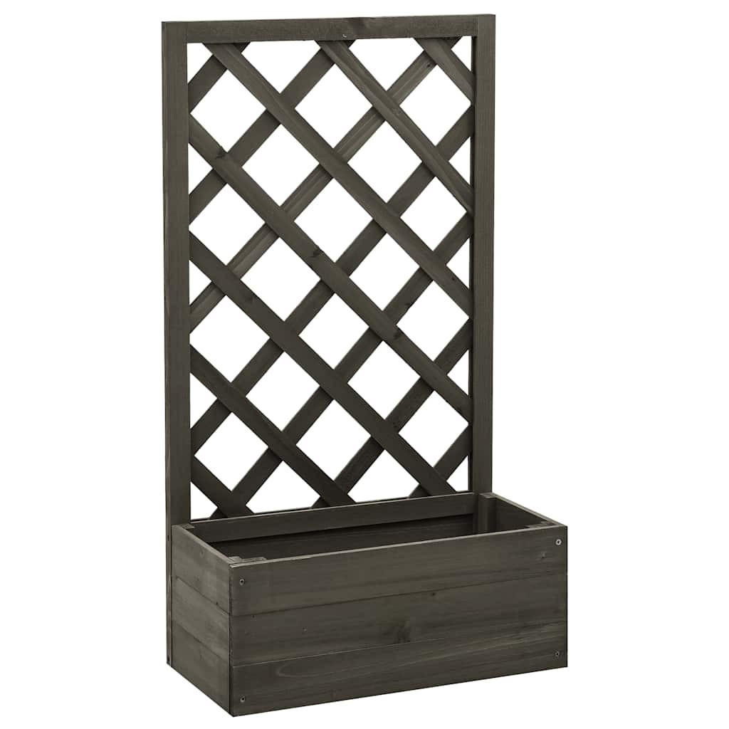 GARTEN-SPALIER Mit Blumenkasten Grau 50/25/90 Cm Tannenholz - Grau, Holz (50/90/25cm) - vidaXL