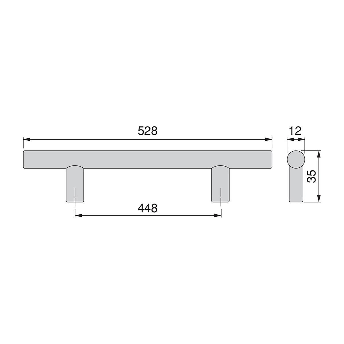 MÖBELGRIFFE Orlando, L528mm, 448mm Achsenabstand, Stahl, Nickel satiniert 10er-set - Silberfarben, Metall (1.2/4/52.8cm) - EMUCA