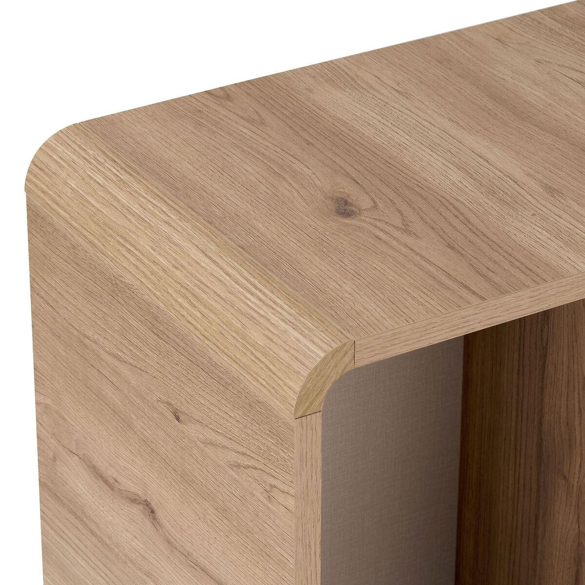 HOHE ANRICHTE 1 Tür 3 offenen Fächern mit abgerundeten Kanten 34/110/70 cm - Eichefarben, Holzwerkstoff (34/110/29cm) - Calicosy
