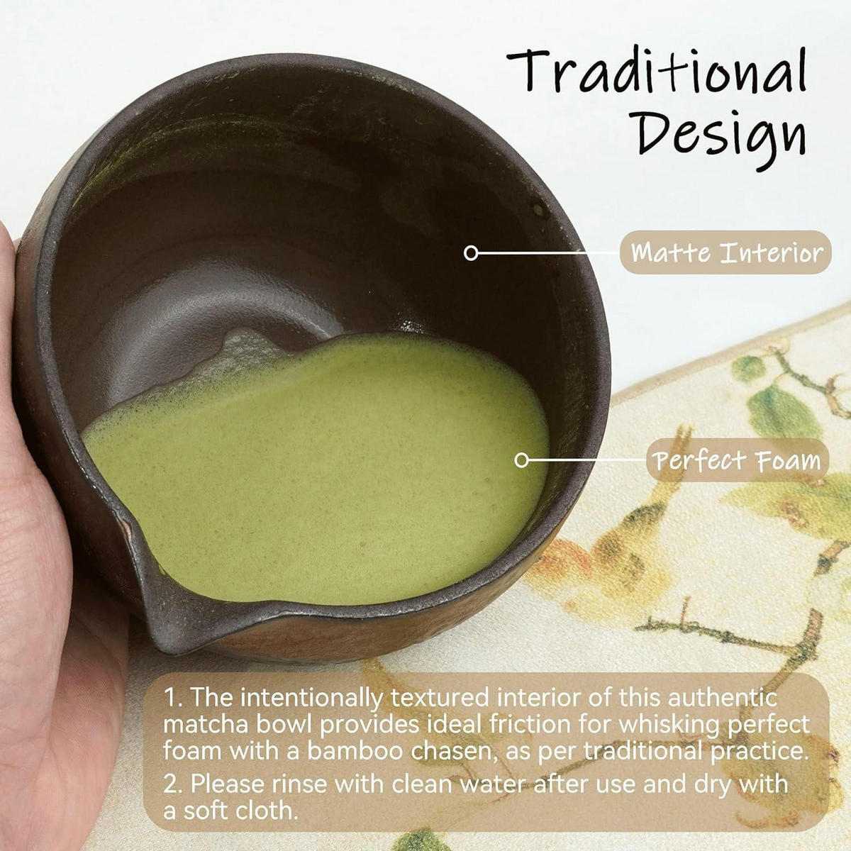MATCHA Set 8-teilig Keramik und Bambus - Braun, Keramik (13.8/7/18cm)