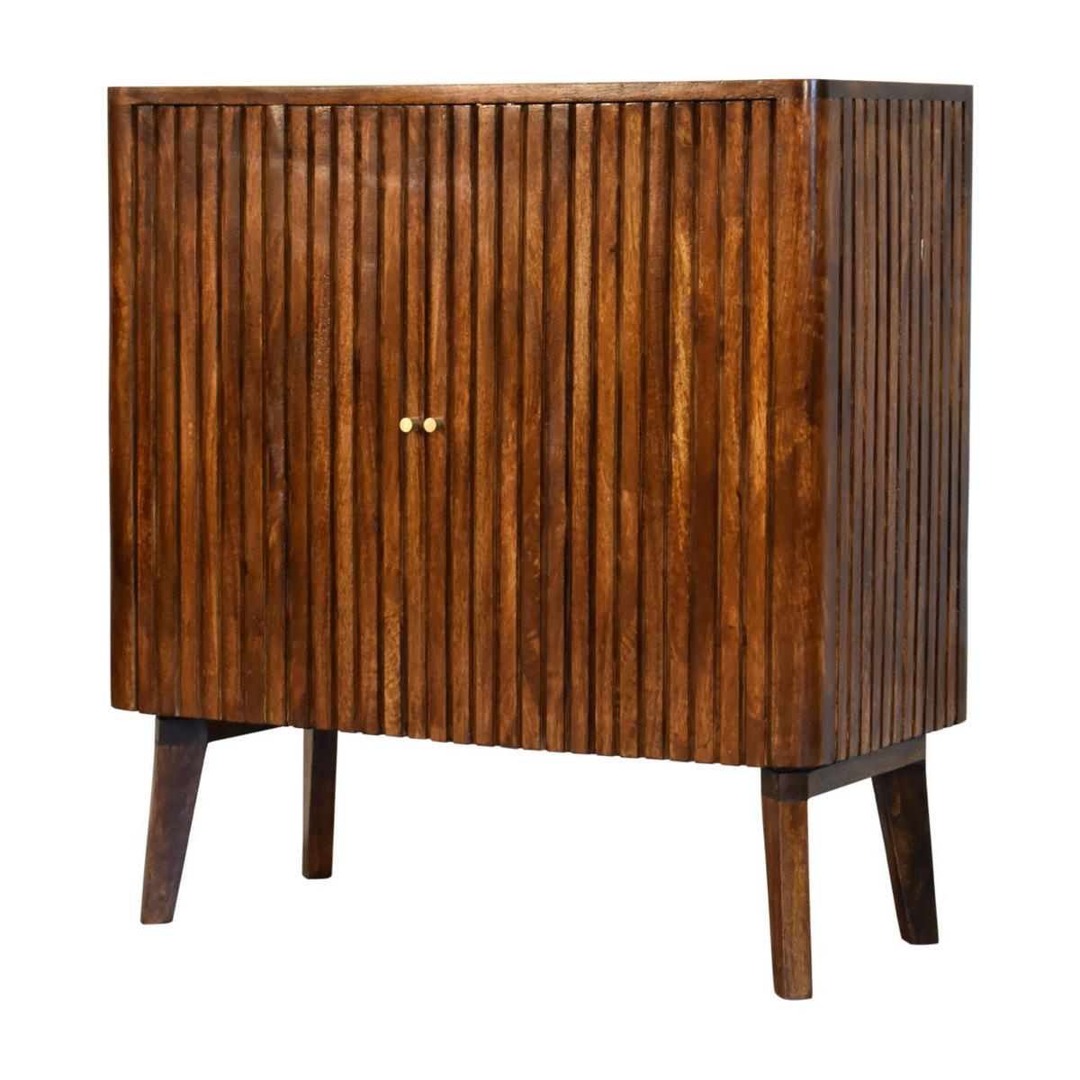 SCHRANK mit 2 Türen - Messingfarben/Braun, Holz/Metall (75/80/35cm) - Artisan Furniture