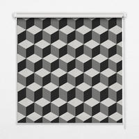 VNÚTORNÁ roleta - okenná roleta - roleta - 100x180 cm - 3D kocky - čierna, plast (100/180/0.5cm) - TULUP