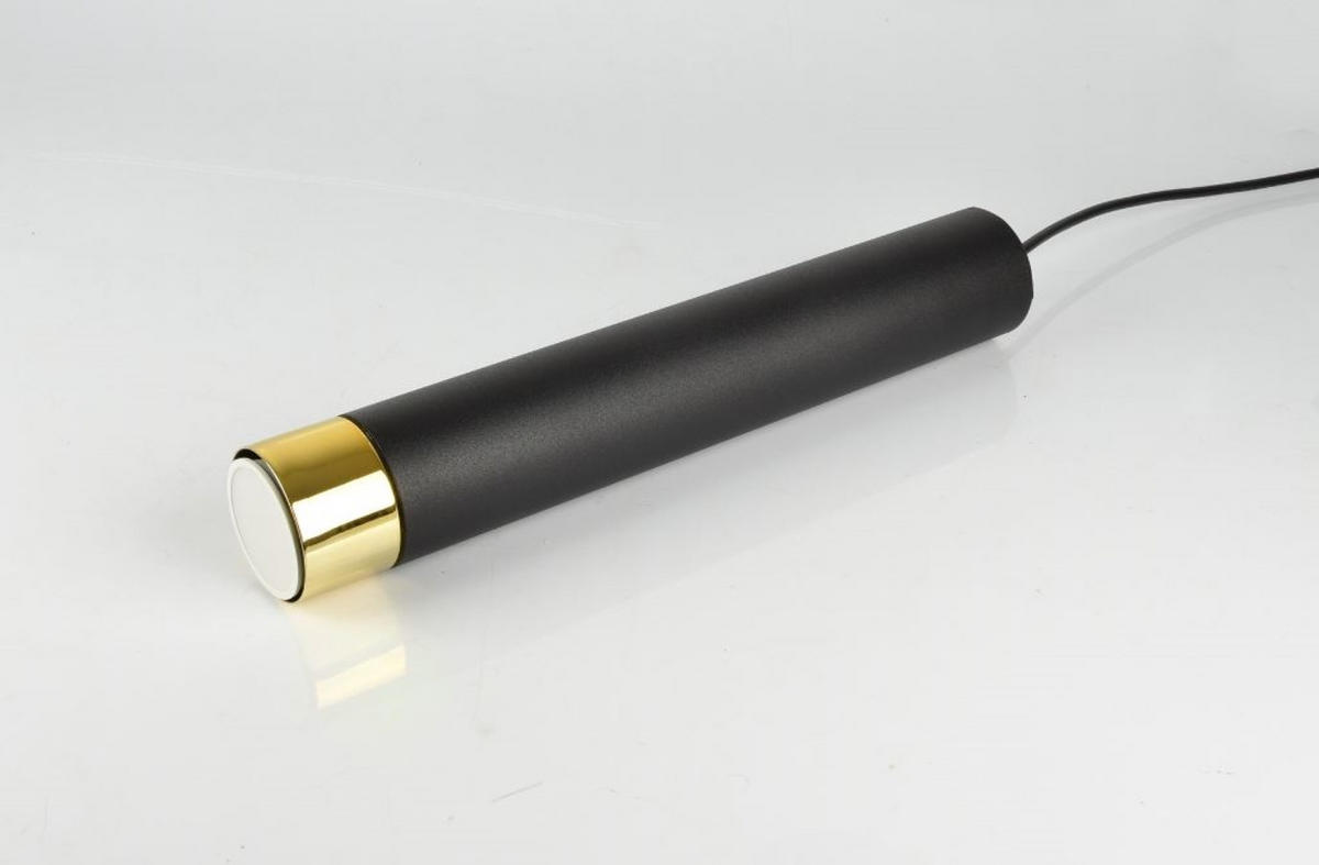 PENDELLEUCHTE Milano Tube - Goldfarben/Schwarz, Glas/Metall (6/6/100cm) - kiki design