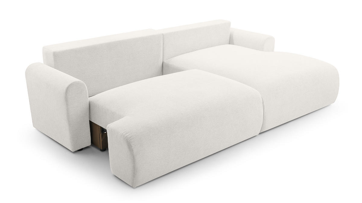 ECKSOFA mit Schlaffunktion Bordon, Weiß - Weiß, Textil (150/260cm) - Fedve