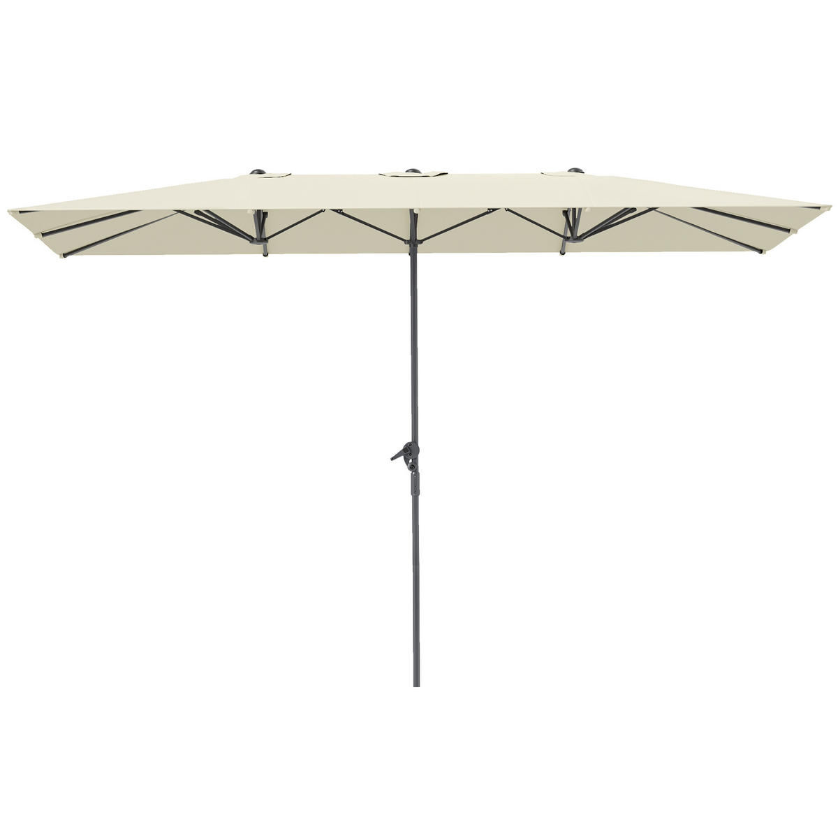 DOPPELSCHIRM DE-05529 Doppelseitig mit Kurbelsystem Cremeweiß - Creme, Textil/Metall (264/451cm) - ComfortXL