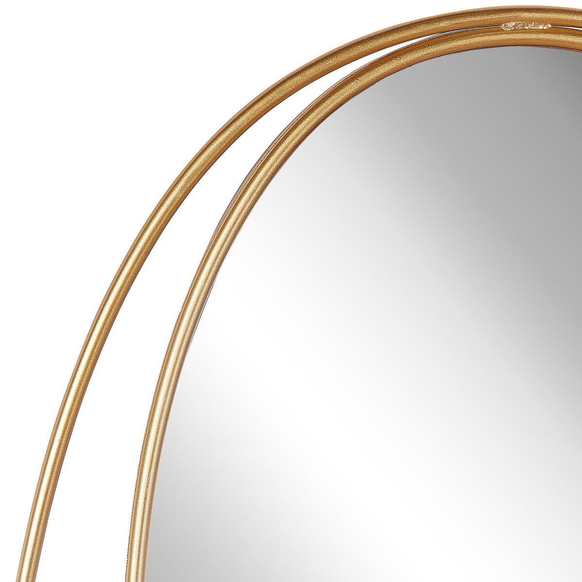 WANDSPIEGEL gold oval 90/55 cm BESSON Besson - Goldfarben, Metall (53/90/3cm) - Beliani
