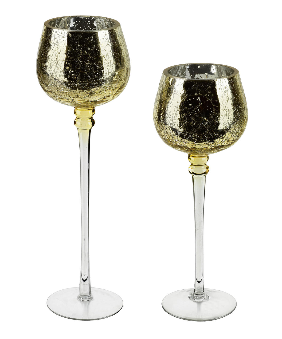KERZENHALTER Donna Gold 11x11x27 cm Glas - Goldfarben, Glas (11/27/11cm) - Mondex