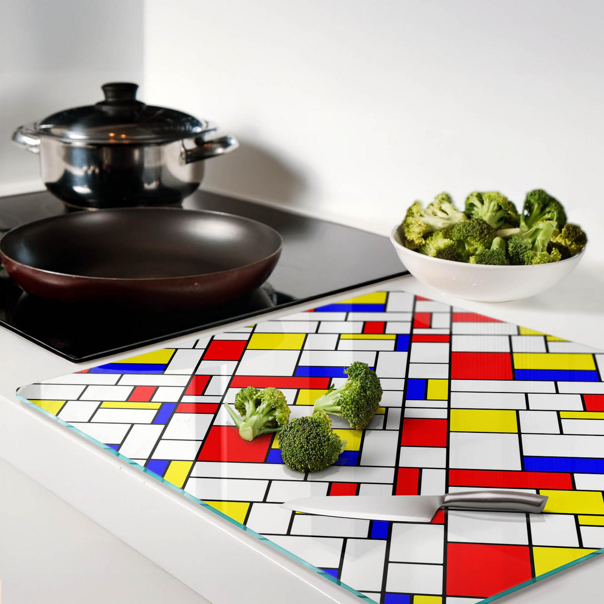 GLASPLATTE 60x52 cm Abstraktion - Multicolor, Glas (60/0.4/52cm) - TULUP