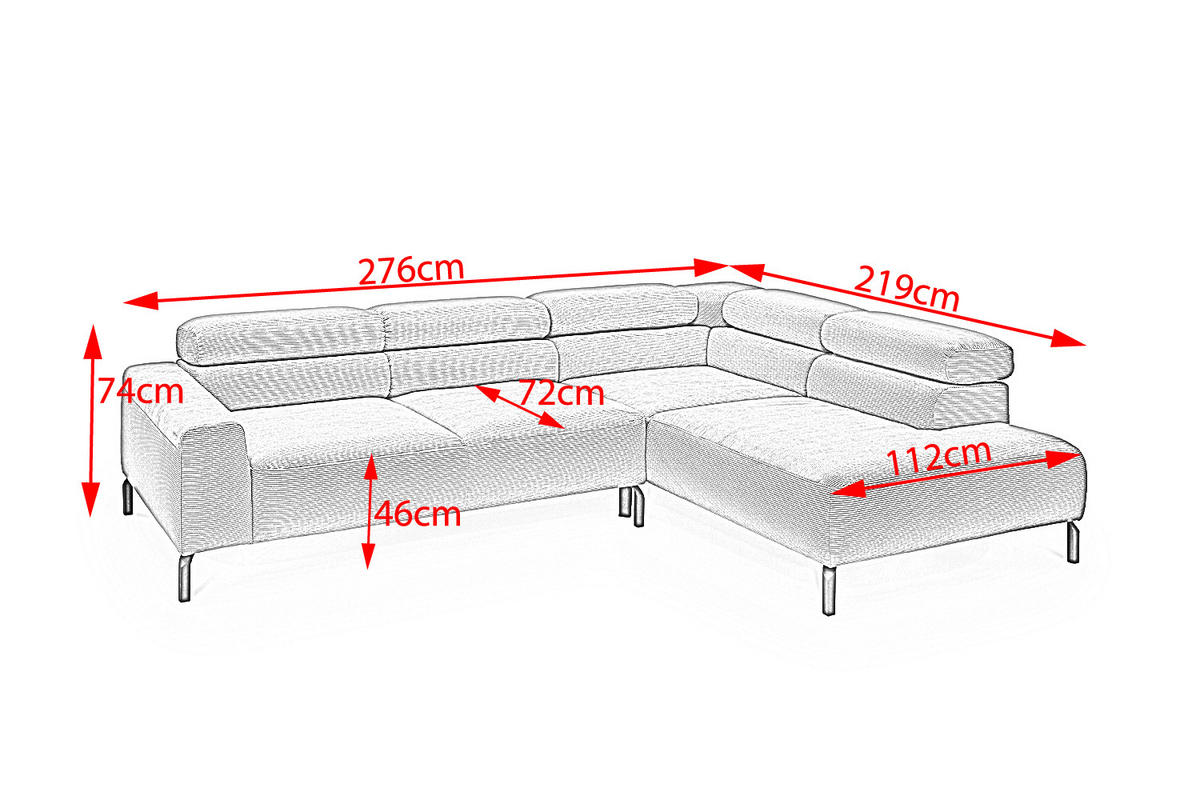ECKSOFA DELIA Smaragdgrün Cord - Smaragdgrün/Schwarz, Textil/Metall (276/219cm) - KAWOLA