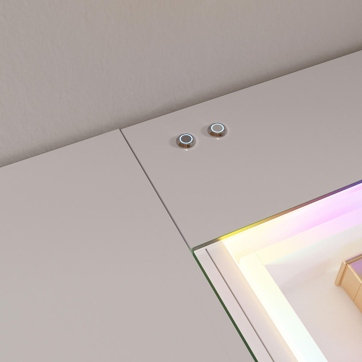 KONSOLENTISCH mit LED 11 Schubladen 130/55/81 CM - Weiß, Metall (55/130/81cm) - VANITII